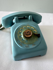 Vintage Plastic Blue Rotary Telephone Music Box M.M.C. Co. USA 4 1/4
