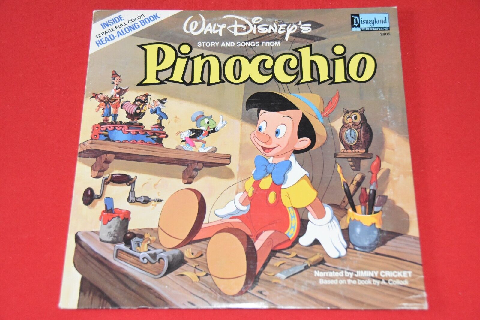 vintage PINOCCHIO Soundtrack vinyl LP record book Disneyland 3905 Walt Disney