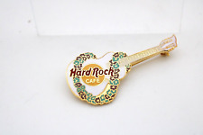 HRC Hard Rock Cafe Guitar Lapel Pin White Lei Floral Hawaii 1990s 90s Vintage picture