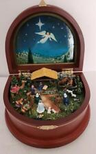 Vintage Nativity Wooden Music Box Danbury Mint Plays Silent Night Christmas picture