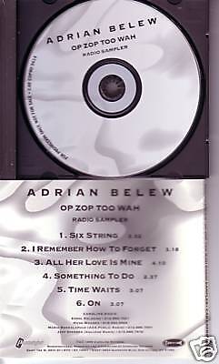 ADRIAN BELEW Op Zop 5TRX SAMPLER PROMO Radio DJ CD Single MINT USA