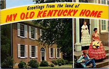 Postcard KY My Old Kentucky Home Ladies Long Dresses Man Sitting Playing Banjo   picture