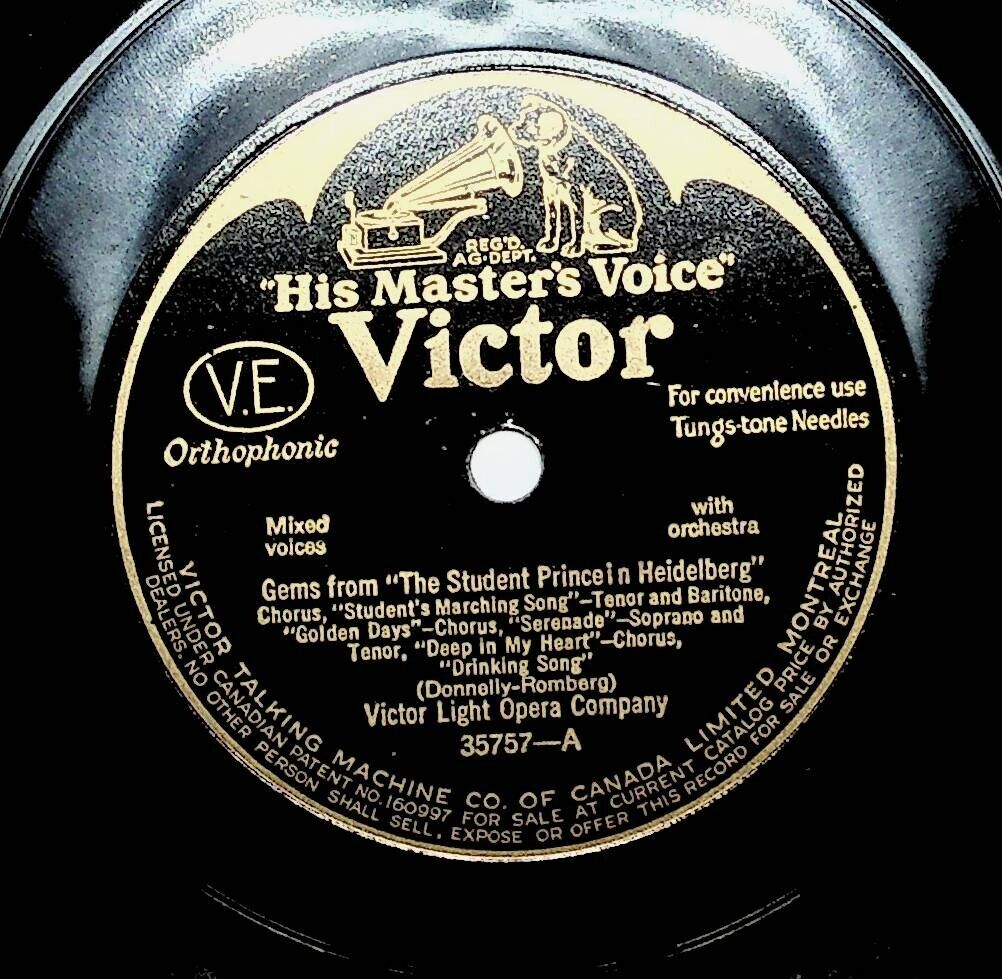 1925 Victor Light Opera Gems Student Prince Heidelberg Love Song 12\
