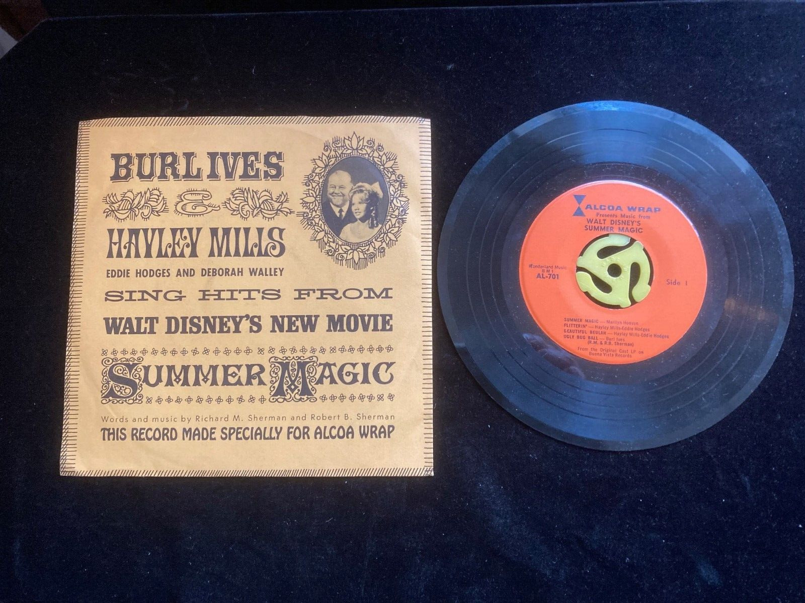 Alcoa Wrap Presents Music From Walt Disney's Summer Magic, 45 RPM VG