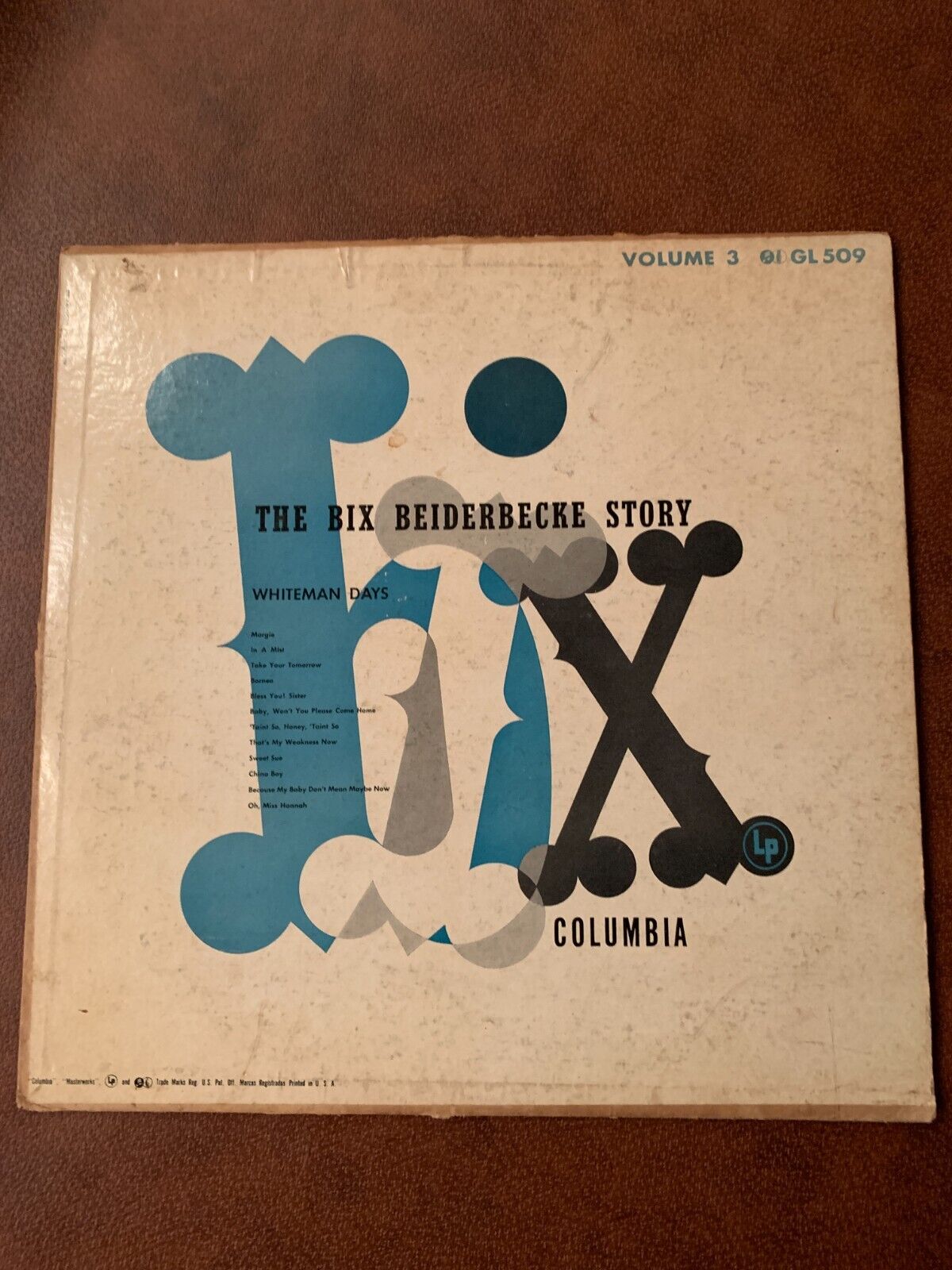 Bix Beiderbecke- The Bix Beiderbecke Story / Volu 1952 GL-509 Vinyl 12\'\' Vintage