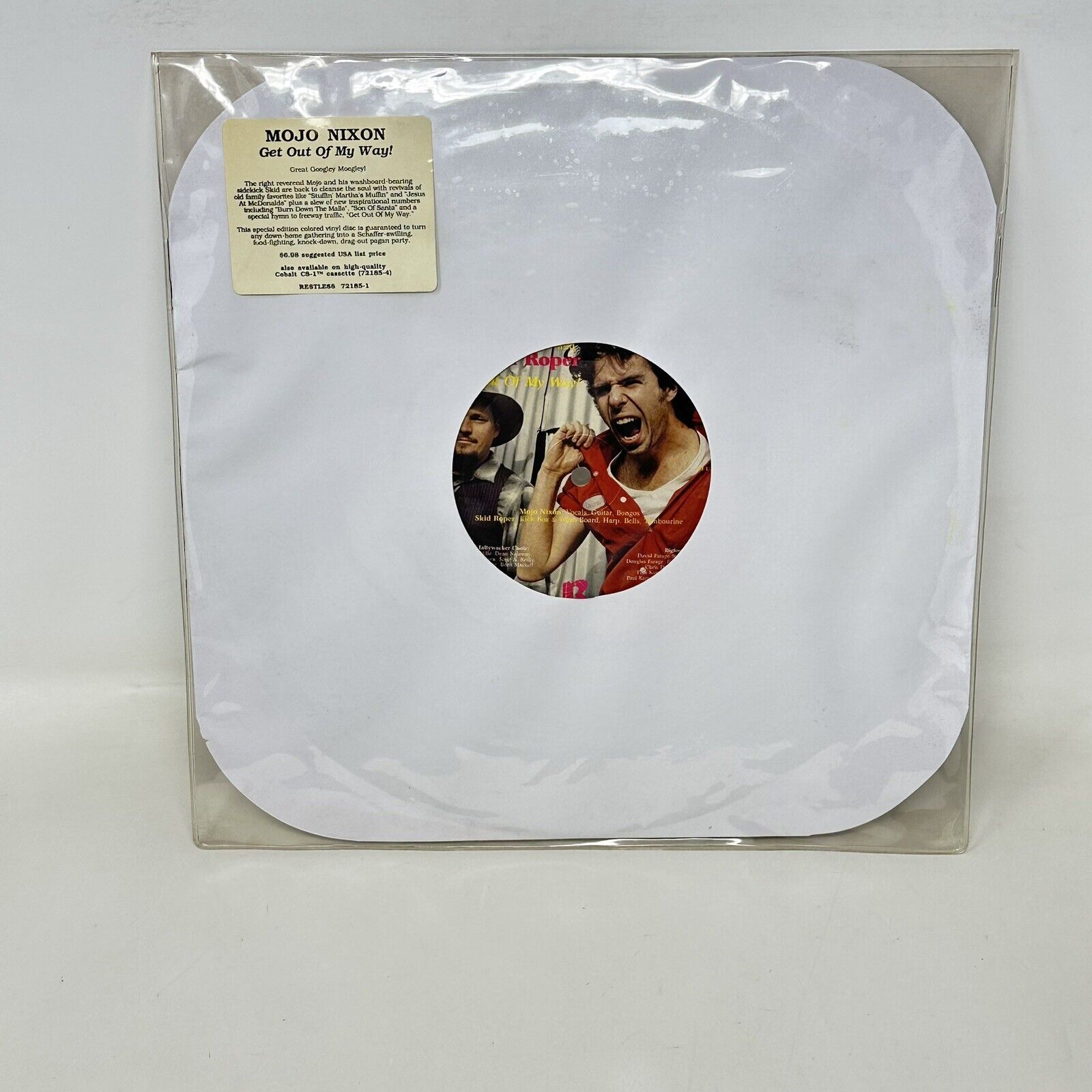 Mojo Nixon & Skid Roper Get Out Of My Way 1986 Vinyl LP Clear Vinyl