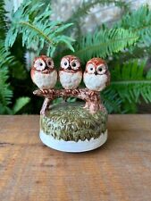 Vintage Owl Revolving Turning Music Box Decoration Knickknack-Country-Bird picture