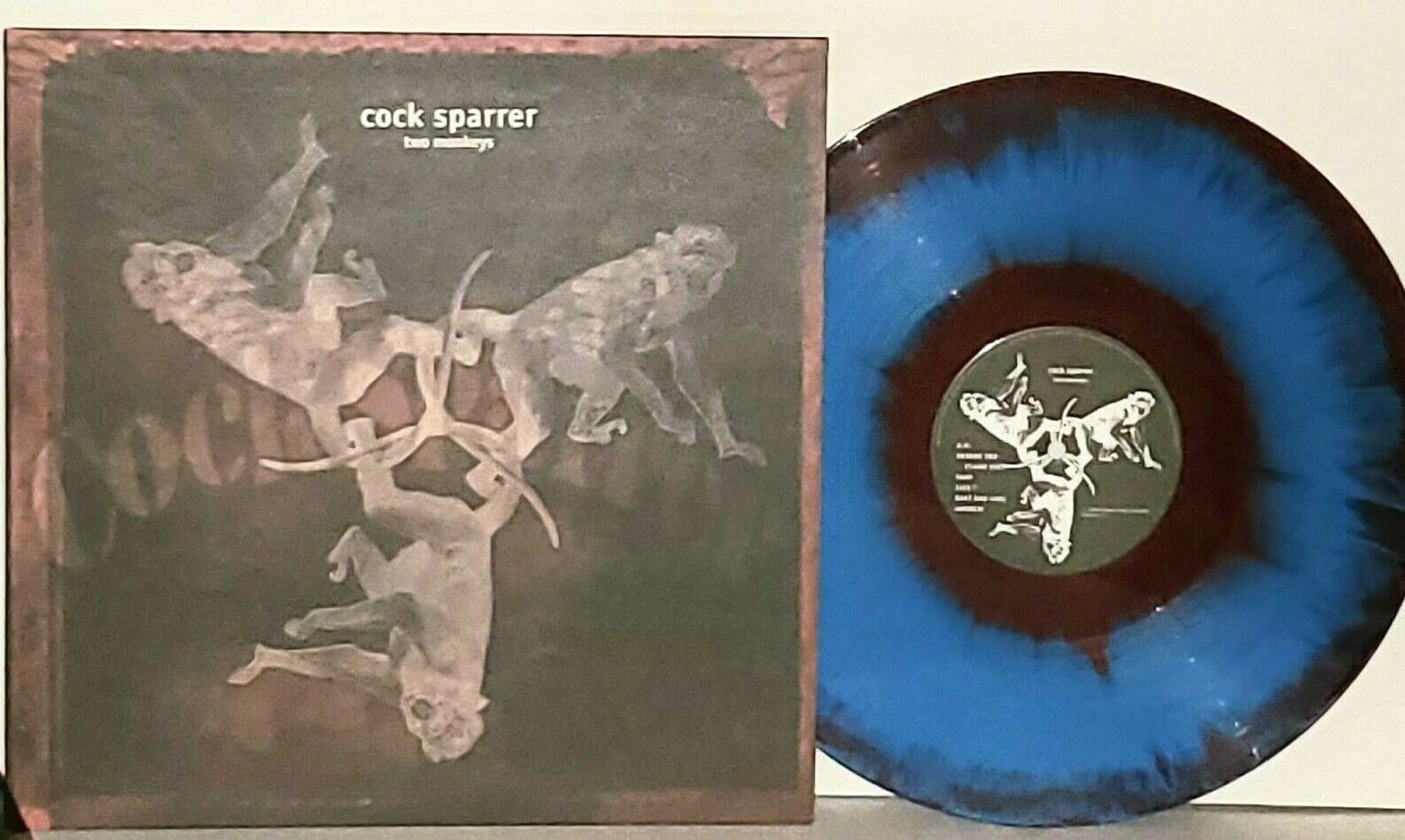 COCK SPARRER Two Monkeys Claret & Blue Vinyl LP VG+ 2010 PPR 033 Plays Well Oi