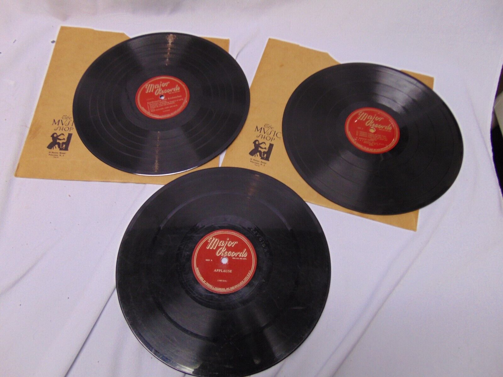 (3) Vintage Major Records Sound Effects LP\'s Applause Machine Guns Earthquake
