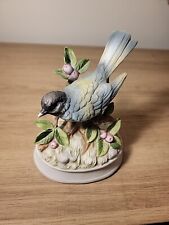 Vintage Gorham Porcelain Bird Figurine Music Box Berries Made in Japan picture