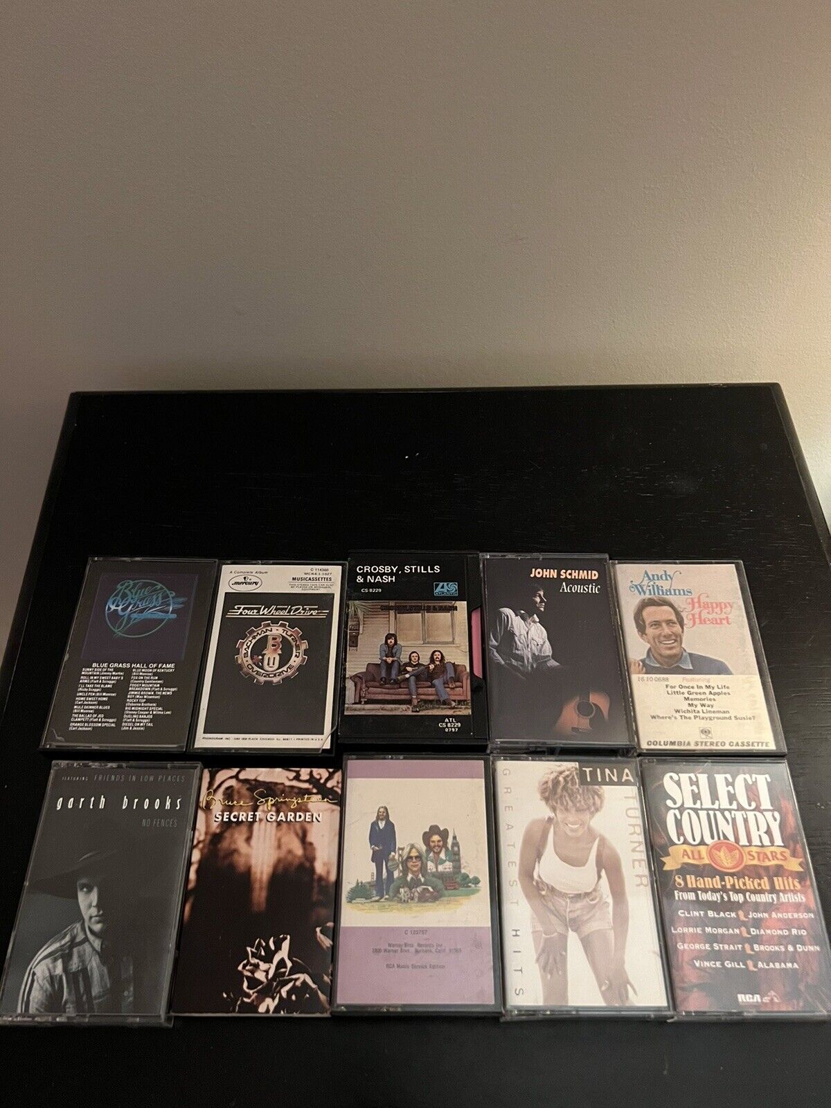 Lot of 10 Random Country Cassettes Including Bruce Springsteen