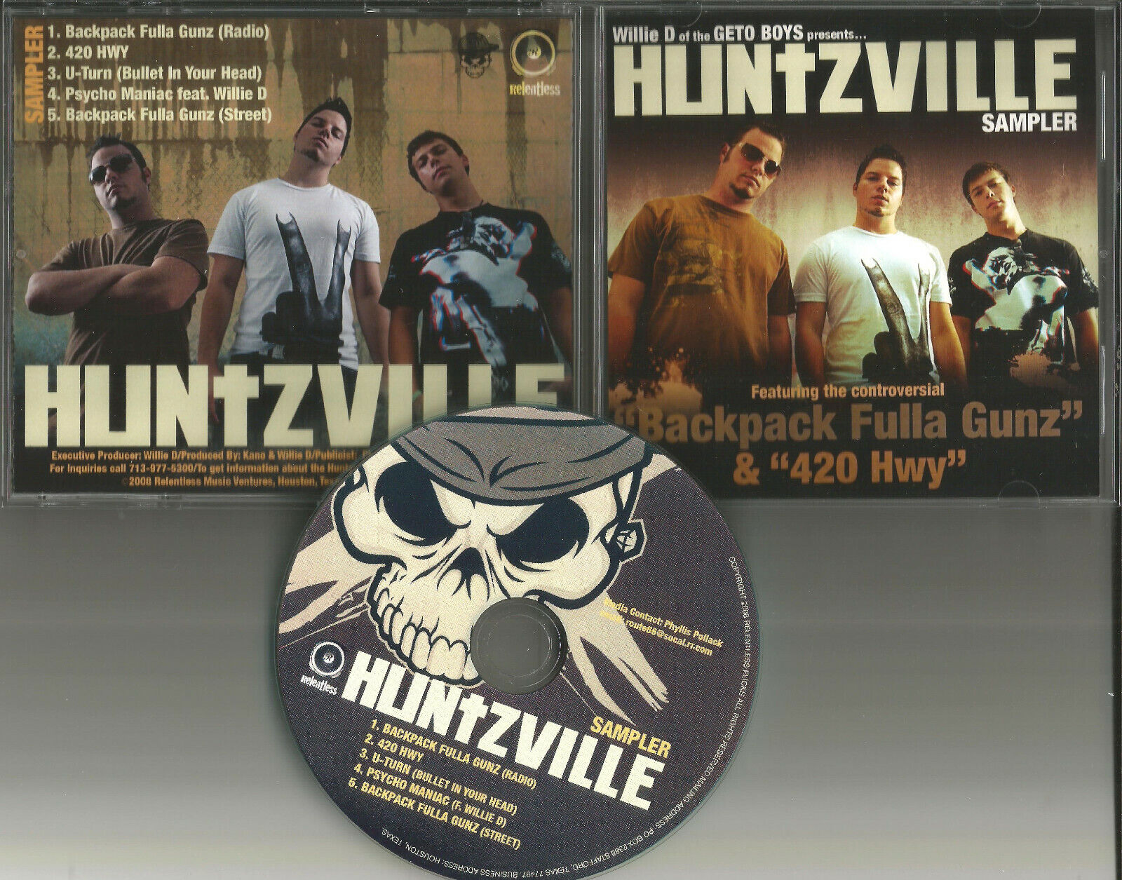 Geto Boys WILLIE D w/ HUNTZVILLE 5TRX 3 UNRELEASED TRX & RADIO PROMO CD Single