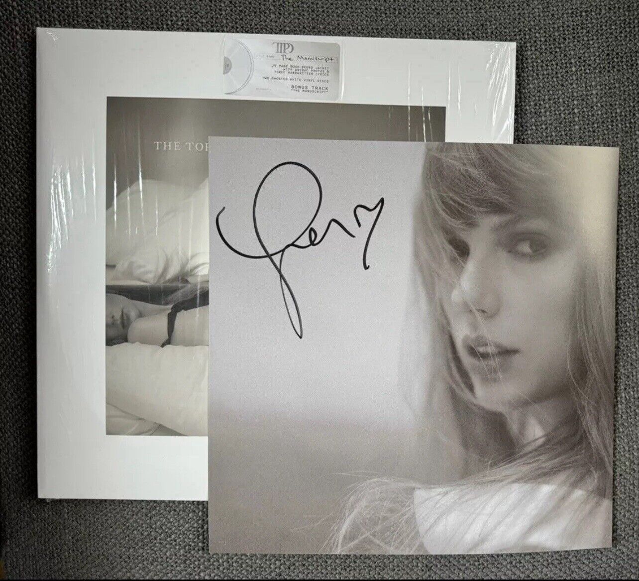 Taylor Swift Tortured Poets Department Vinyl + “The Manuscript” W/Signed Photo