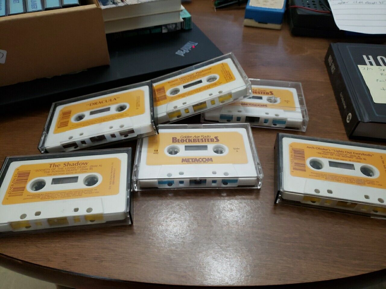 Vintage Golden Age of Radio Blockbuster Horror Cassette Tapes 6 Tapes Rare