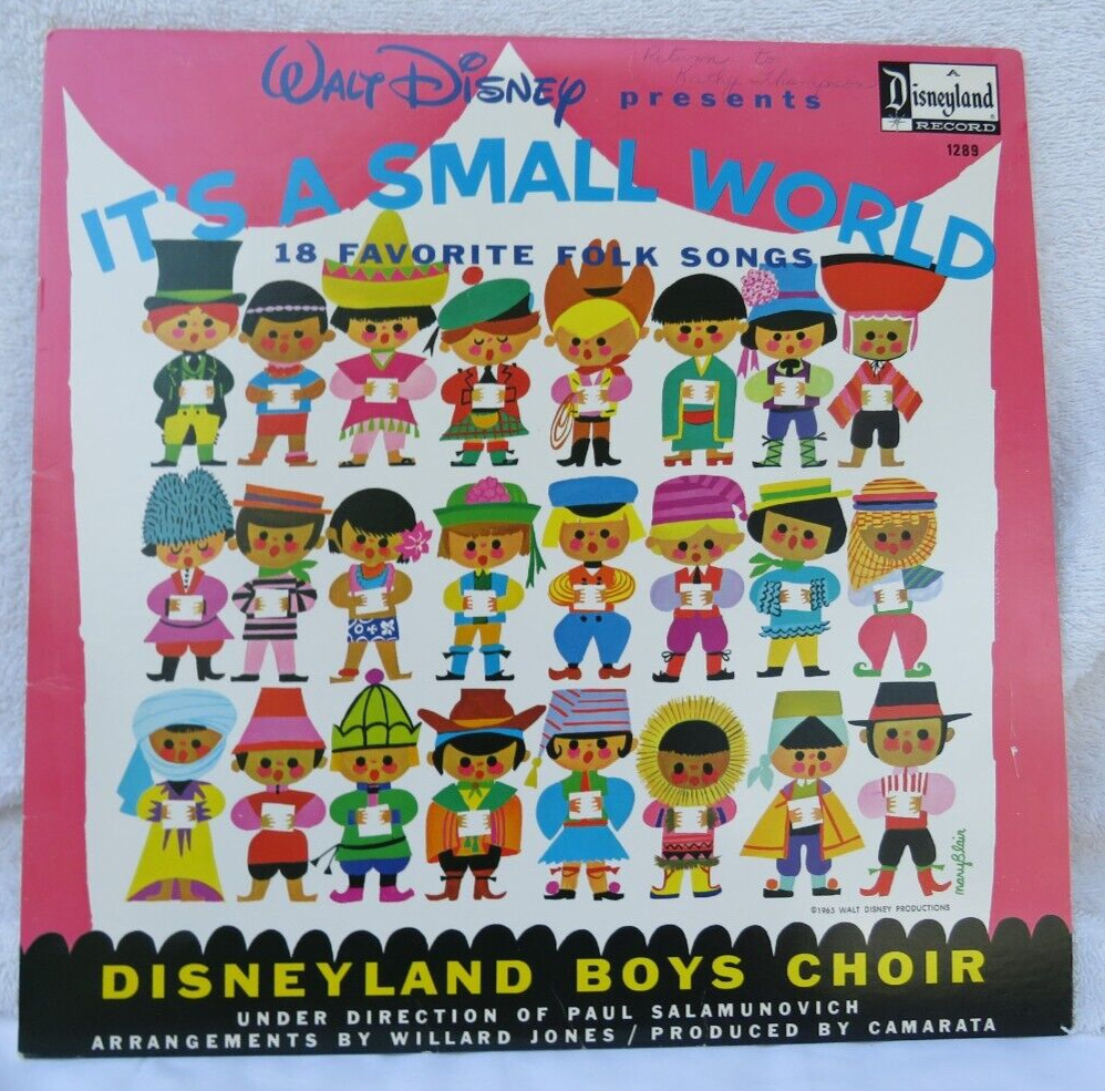 Walt Disney Presents It's A Small World 1965 Vinyl LP Record # 1289 Disneyland