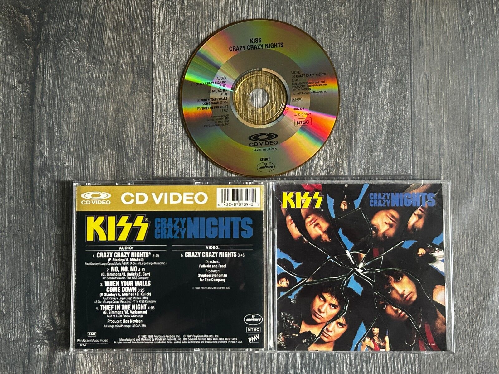 KISS CDV CD Video Crazy Crazy Nights Japan USA Vintage Kiss Eric Carr Kulick