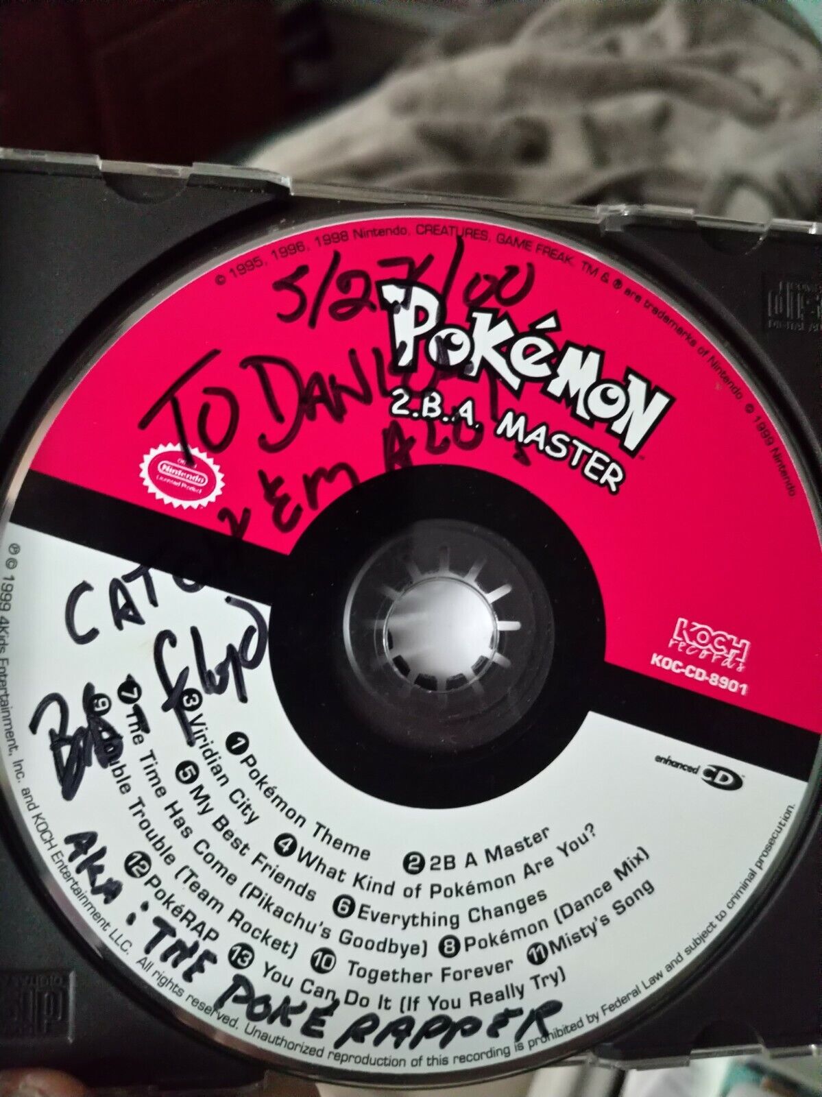 Pokemon 2 b a master SIGNED BY POKÉRAPPER CD VINTAGE