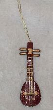 Vintage Russ Berrie Wooden Banjo Hanging Christmas Ornament picture