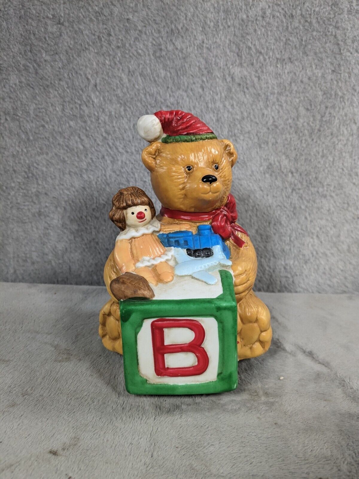 Vintage Ceramic Christmas Bear Music Box