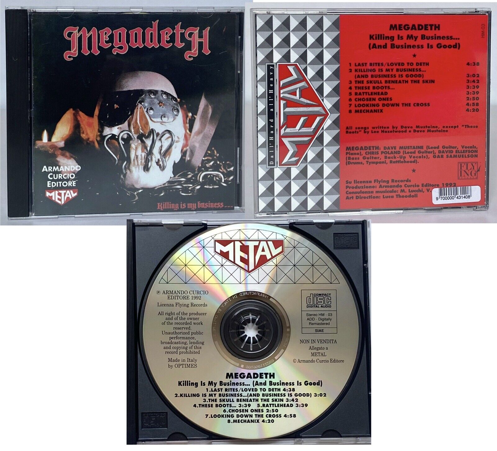 MEGADETH Killing Is My Business (CD, 1985) Rare ITALIAN Release Flying Records