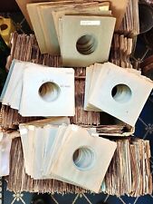 Vintage Heavy Green 45 Sleeves Lot of 100 w/ Writing & Stickers VG+/EX picture