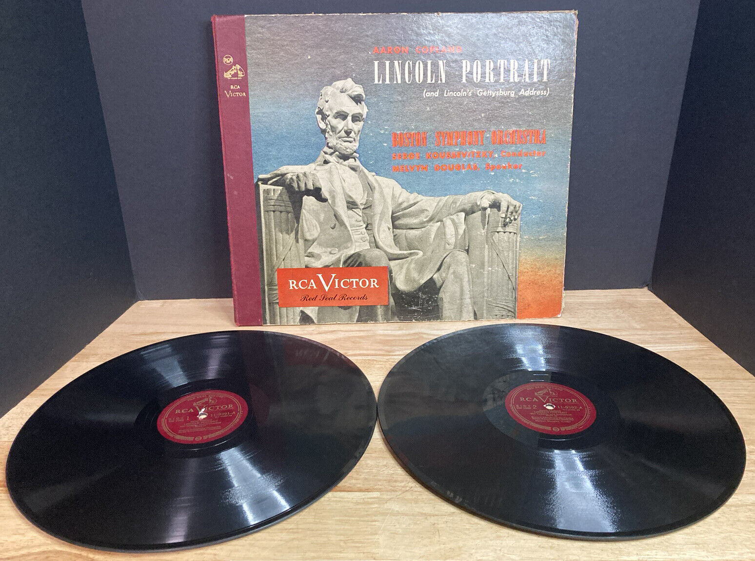 Aaron Copland Lincoln Portrait Boston Symphony Orchestra Vinyl 78 RPM