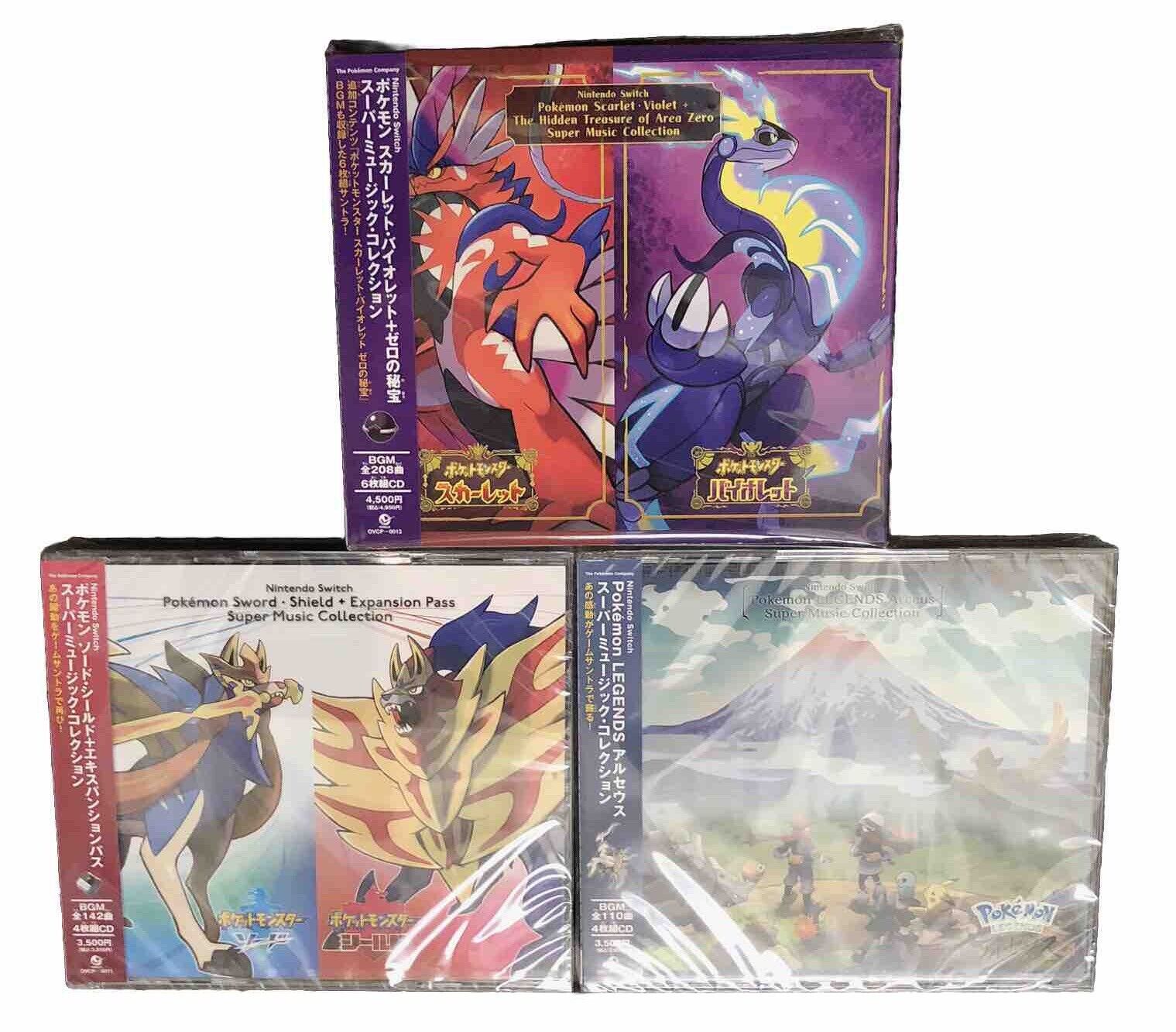 Pokemon Super Music Collection CD 3 Title Set Sword Shield Arceus Scarlet Violet