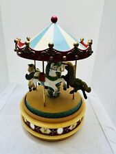 Vintage Enesco Carousel Waltz Merry Go Round 4 Horse Music Box 1980 Works picture
