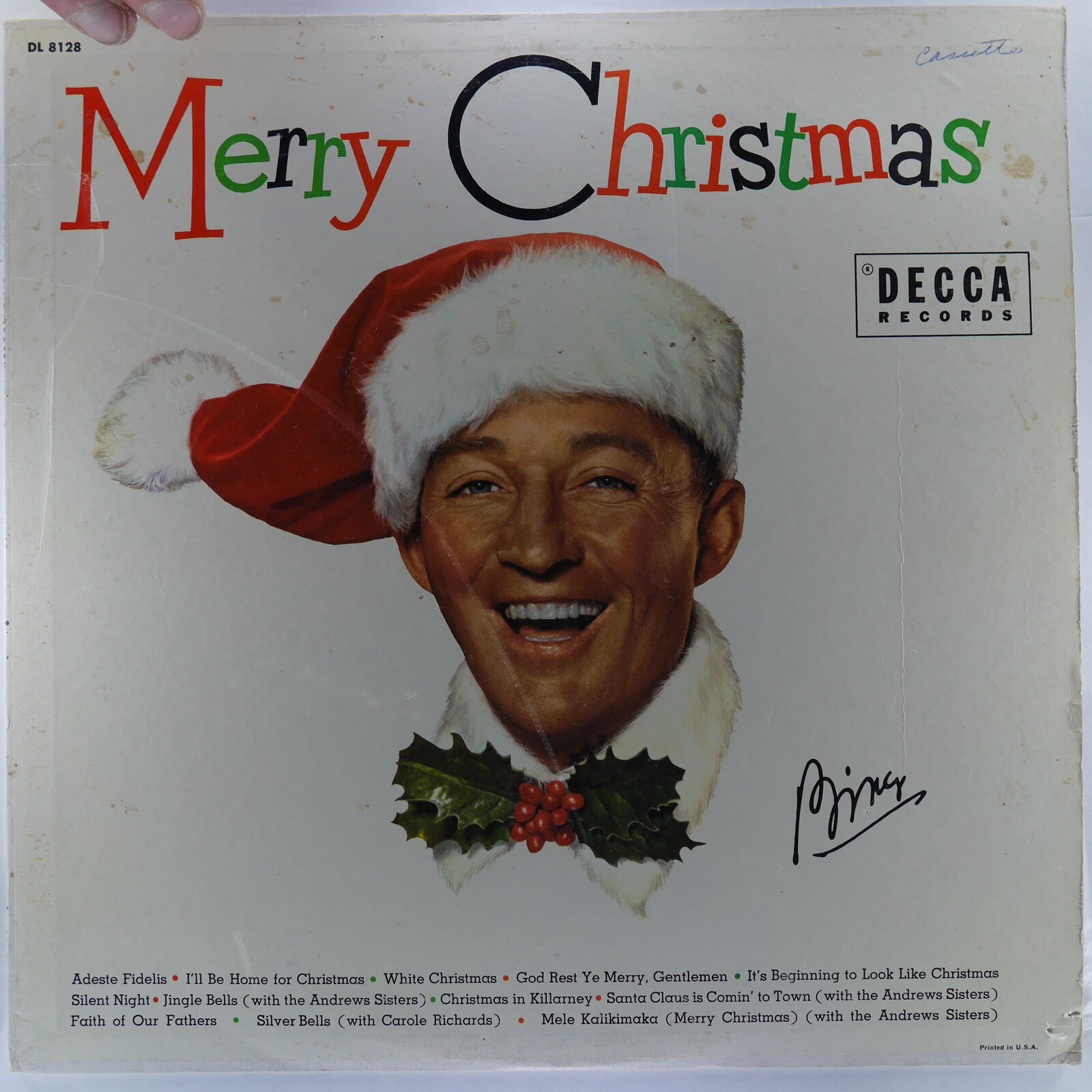 BING CROSBY Merry Christmas DECCA DL 8128 VG- / VG LP 1955 Vocal