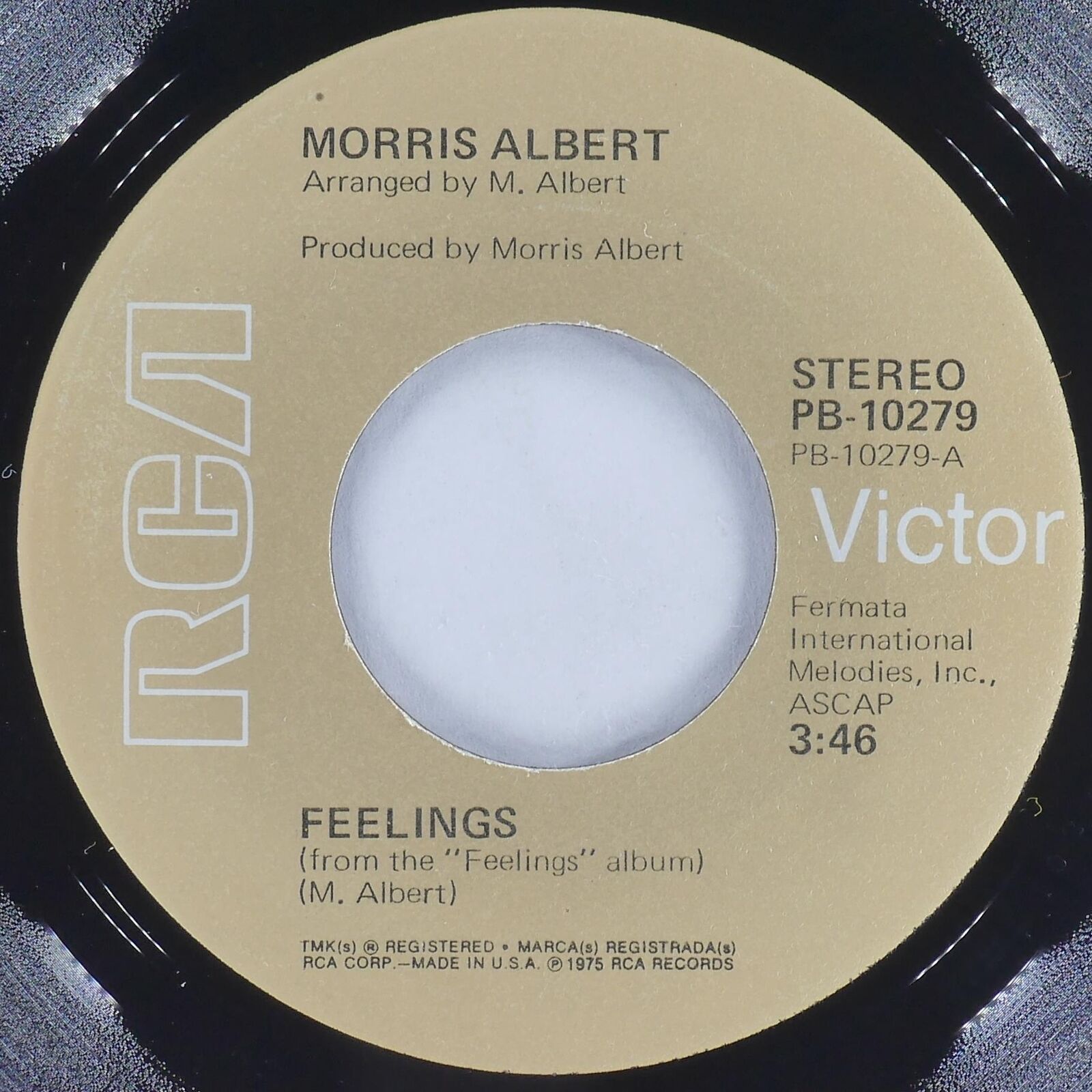 MORRIS ALBERT Feelings RCA VICTOR PB-10279 EX 45rpm 7\