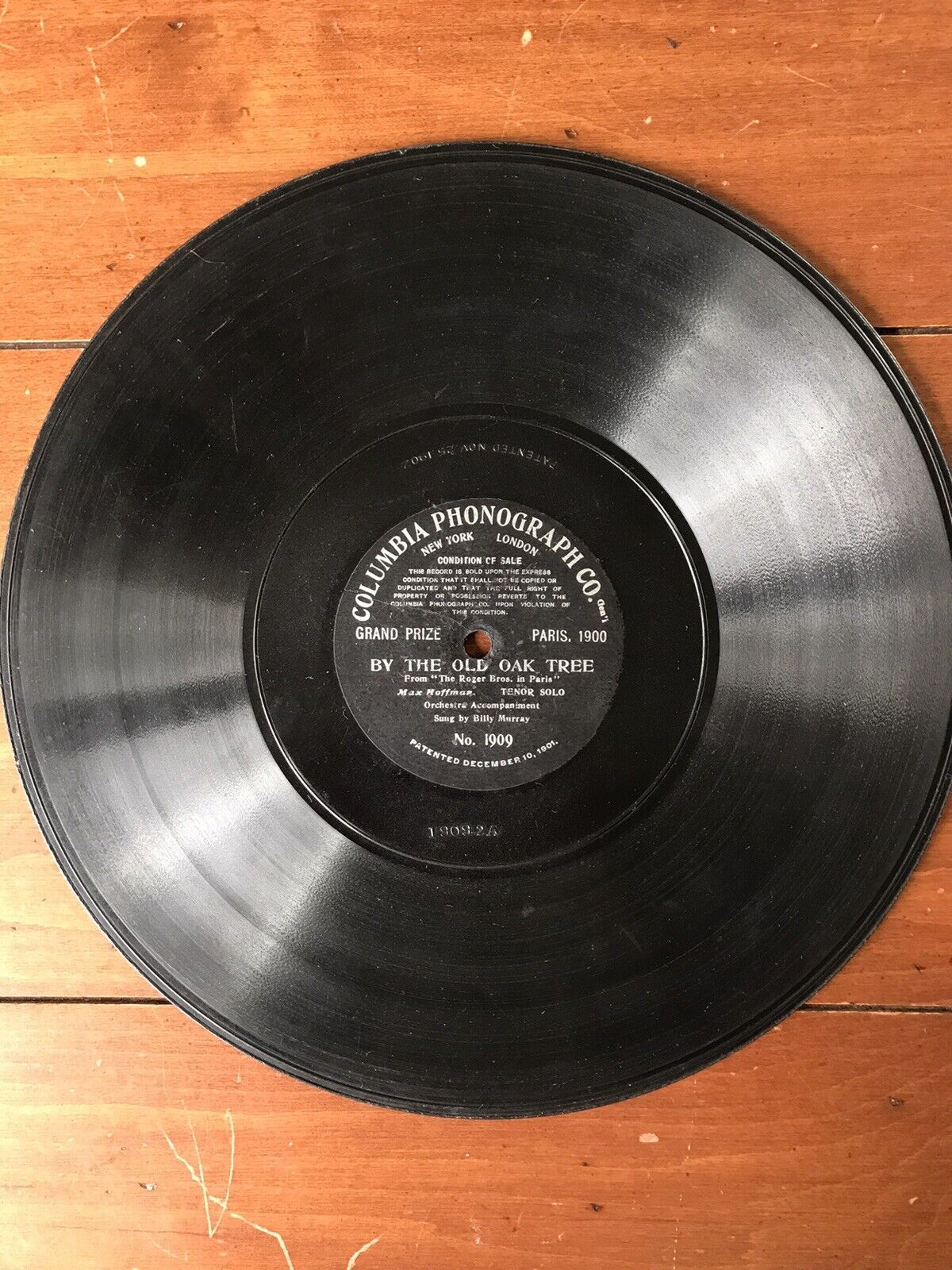 Billy Murray By The Old Oak Tree Rare One-Sided 78 RPM Record