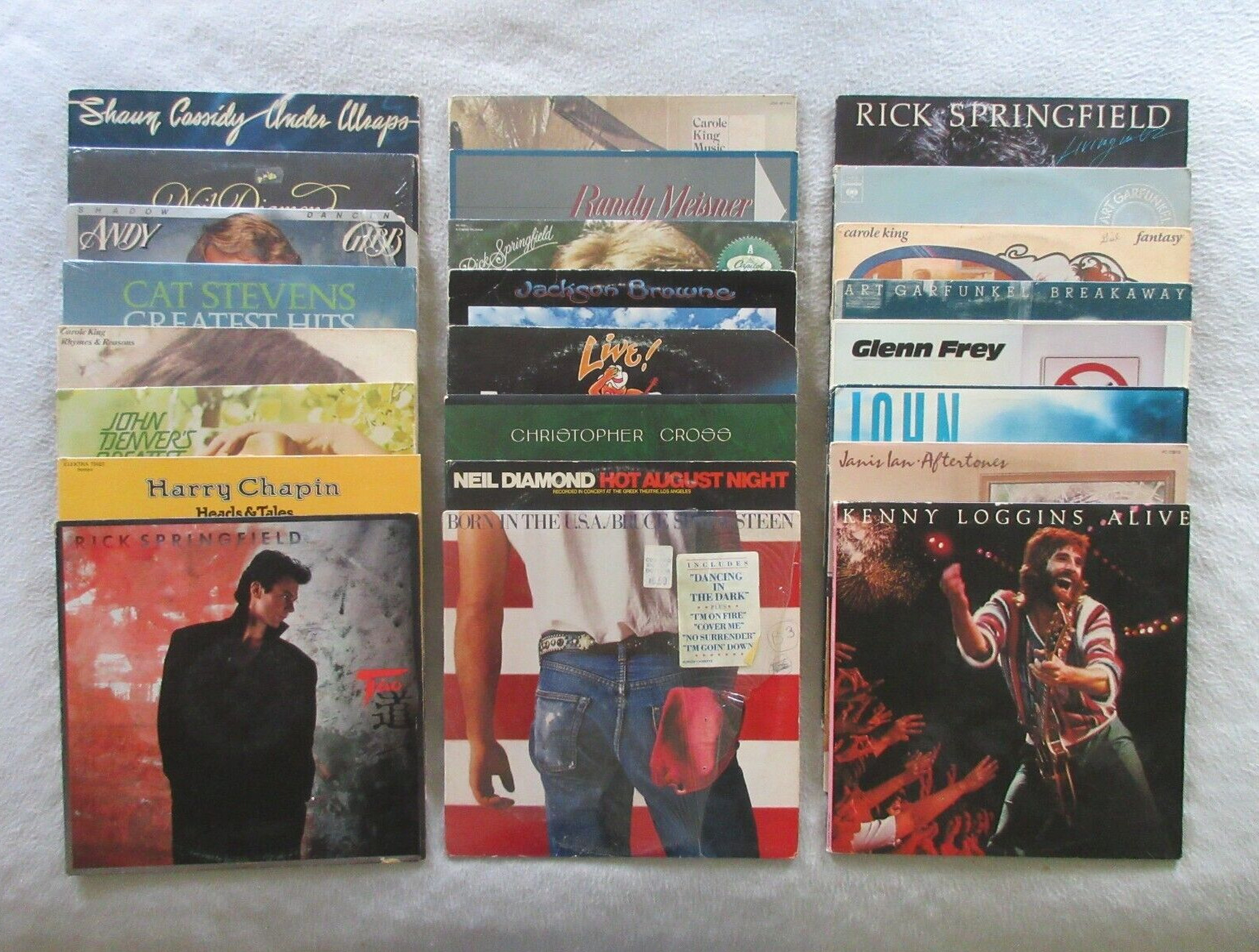 Lot of 24 70s/80s Pop/Rock Solo Artists Vinyl LPs Loggins/Springsteen (See List)