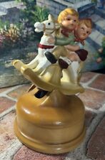 Vintage Lund's Children On Rocking Horse Annimated Music Box Hancrafted Japan picture