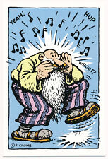 Playing the Harmonica, Yeah Hup Whoot  Mr. Natural - R. Crumb Postcard 155 picture