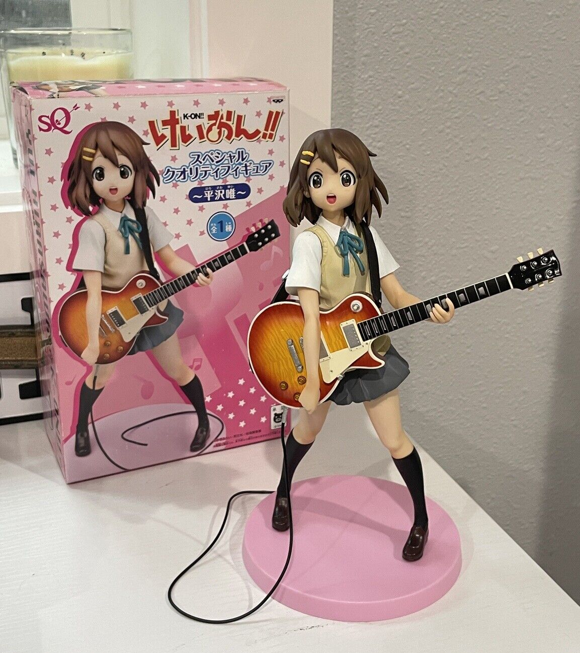 Yui Hirasawa K-ON 8 Inch Guitar Anime Figure - 2011 Banpresto SQ