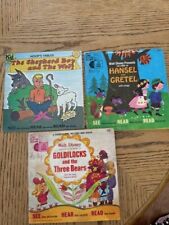 Vintage lot of 3 children's books with Vinyl record picture