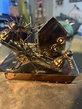 Vintage Copper Tin Music Box No. 91592 It's A Small World WORKS See Saw Metal picture