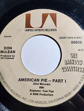 Don McLean - American Pie - Part 1 - Part 2 - 45 RPM VG F346 picture