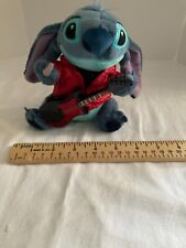 Disney blue Stitch playing guitar plush red jacket picture