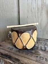 Vintage Quality Made Rawhide Drum With Drum Stick. picture