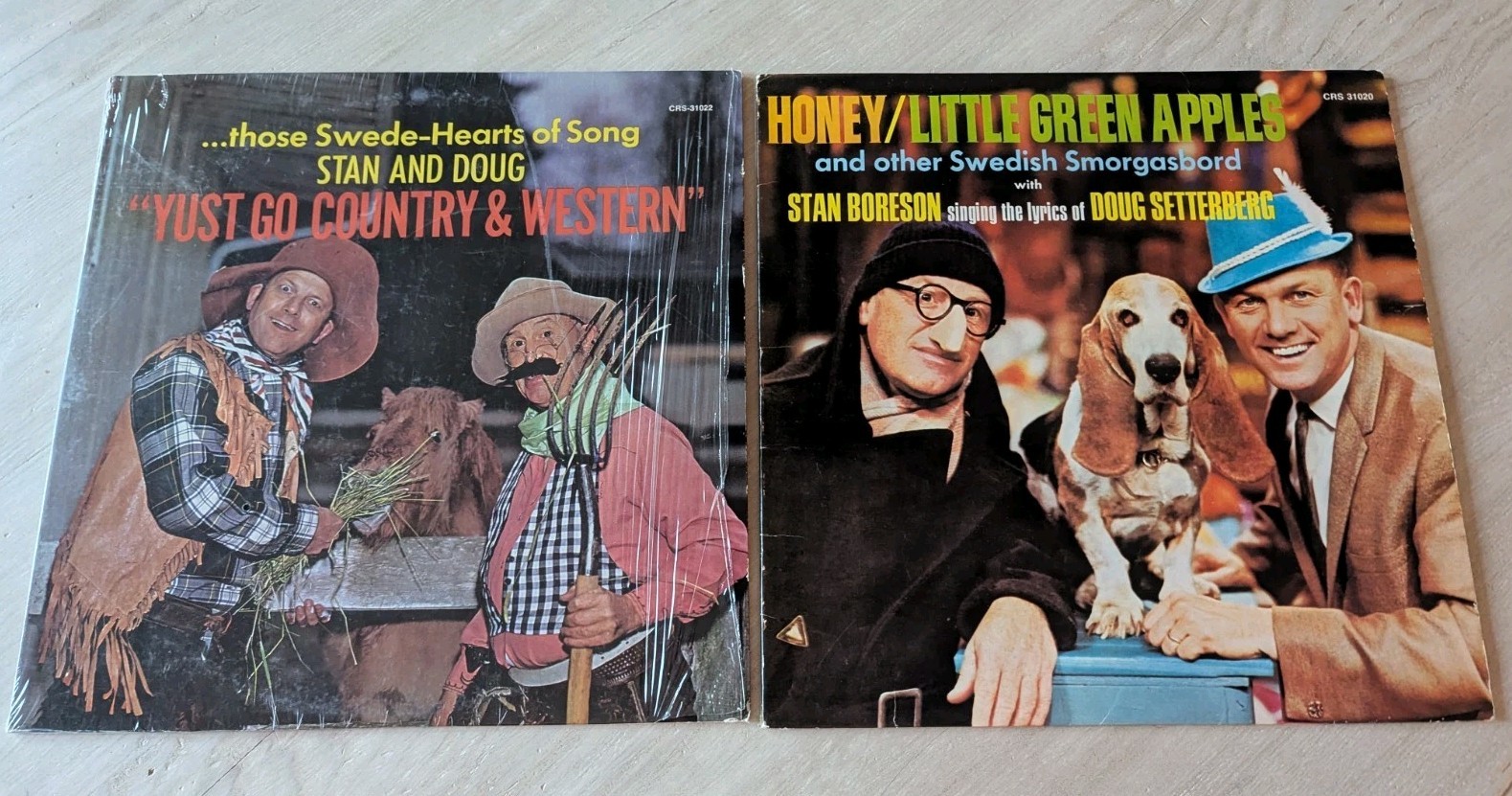 Lot of 2 Stan & Doug Vinyl LP Records – Swedish Comedy – VG Vintage Condition