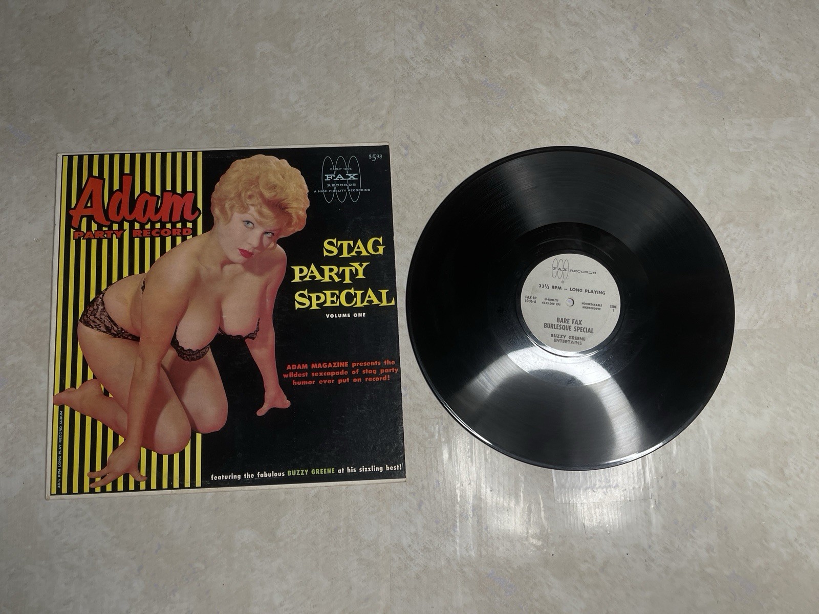 Adam Party Record Stag Party Special Vol 1 Buzzy Greene Vinyl FAX Faxlp 1006