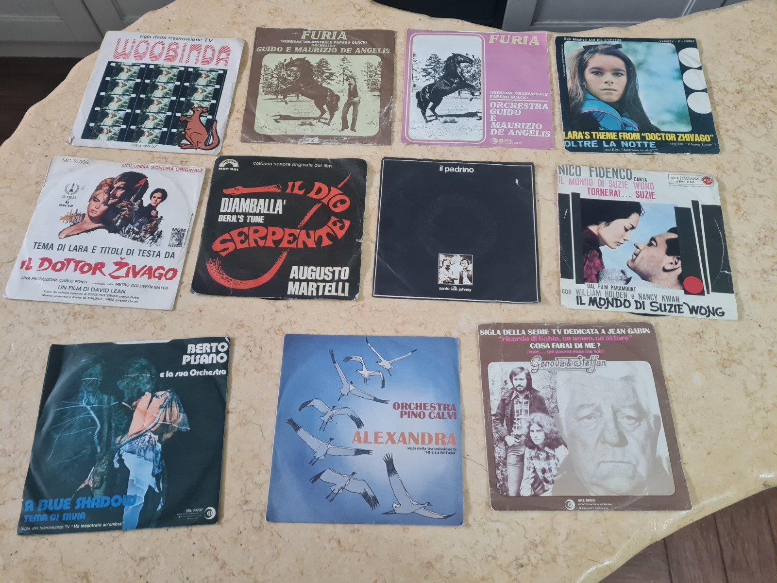 Mega Lotto 11 Dischi Colonna Sonora O.s.t. Anni 70 80 45 Giri Vinile Job Vintage