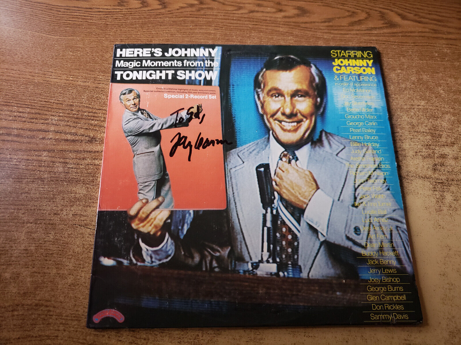 VALID SIGNED 1974 EXCELLENT Johnny Carson-Here's Johnny Magic Moments 1296 2LP33
