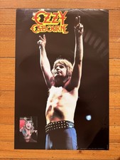1982 Ozzy Osbourne Peace Sign Poster Large Original Vintage NOS MADE IN USA picture