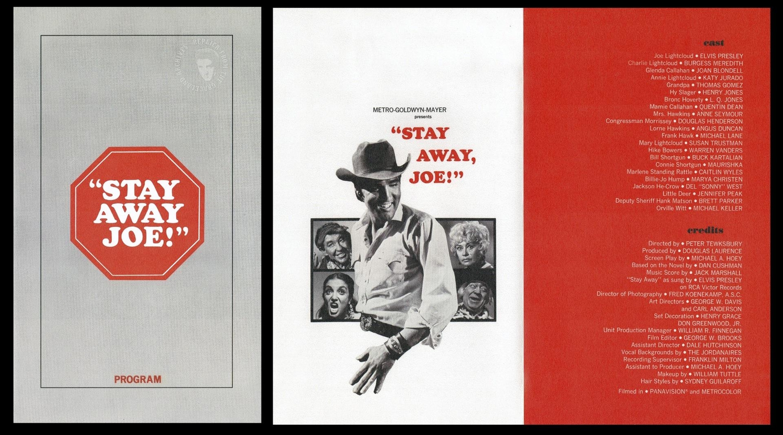 Graceland REPLICA ELVIS PRESLEY Stay Away Joe Program with Cast & Small Photos