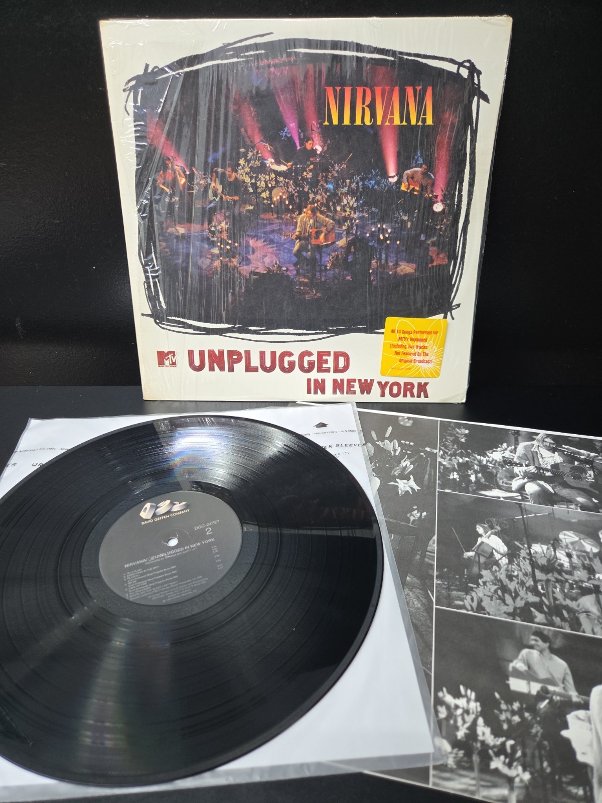 Nirvana Unplugged Lp Vinyl OG 1994 1st Press Shrink/Hype/Insert EX/NM-