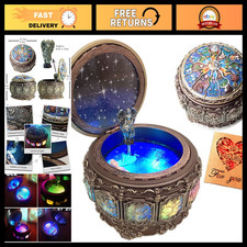 Vintage Music Box with Constellations & LED Lights, Twinkling Zodiac Gift, 18-No picture