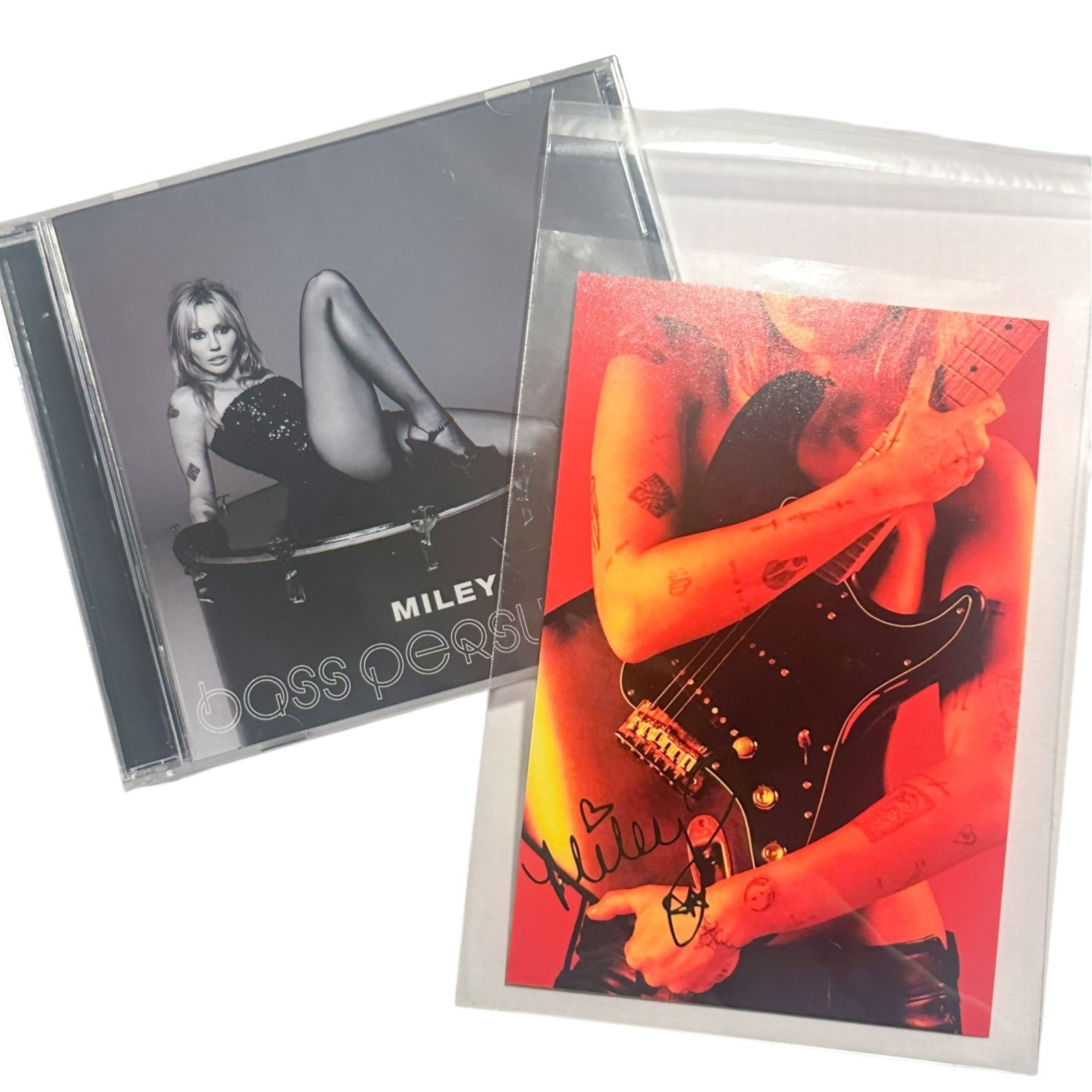 Miley Cyrus SOLD OUT Pop-Up Bass Persuades CD Album, Signed Card Autographed #1