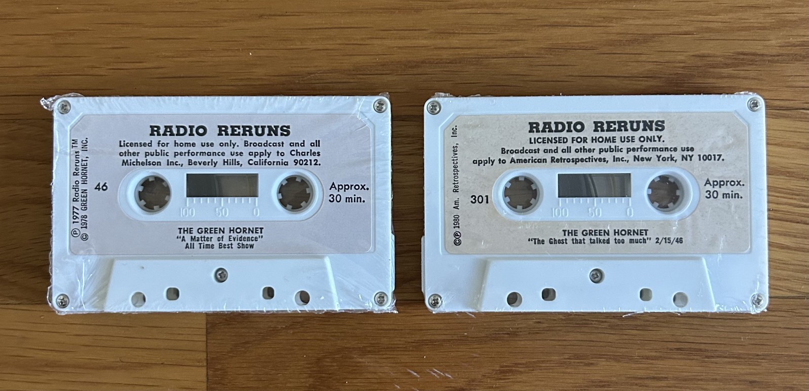 Radio Reruns Green Hornet Cassette Lot 2 Vintage Old Time Radio Classic SEALED